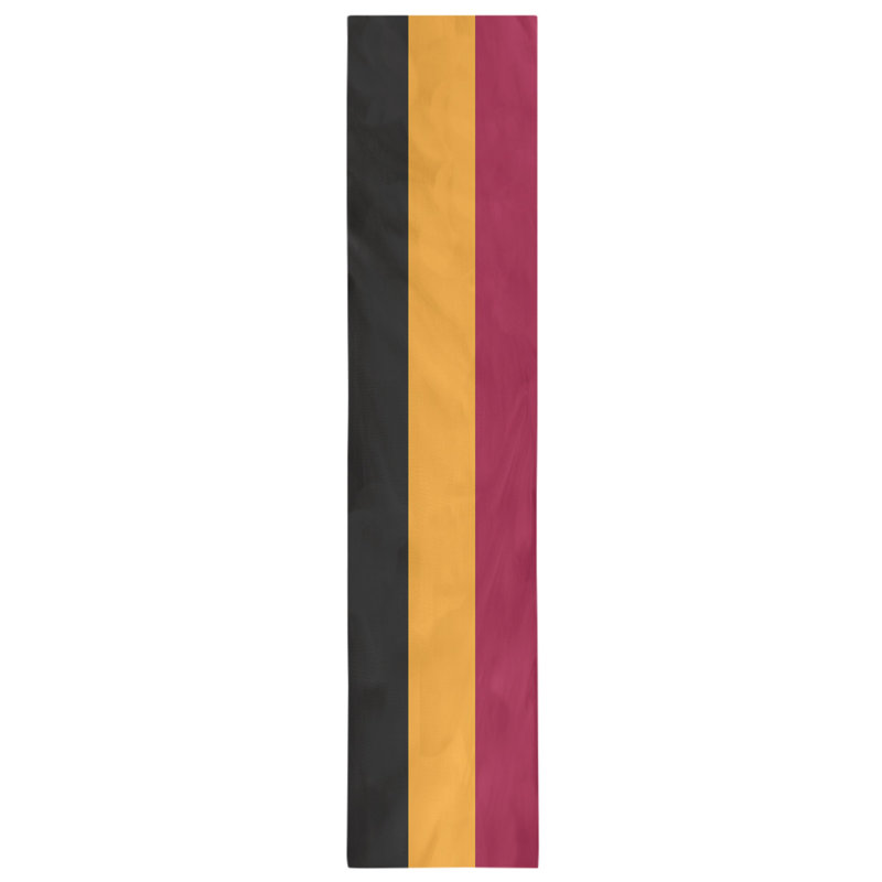 Miami Basketball Table Runner, 72" L x 16" W, Black/Yellow/Red, Poly Twill