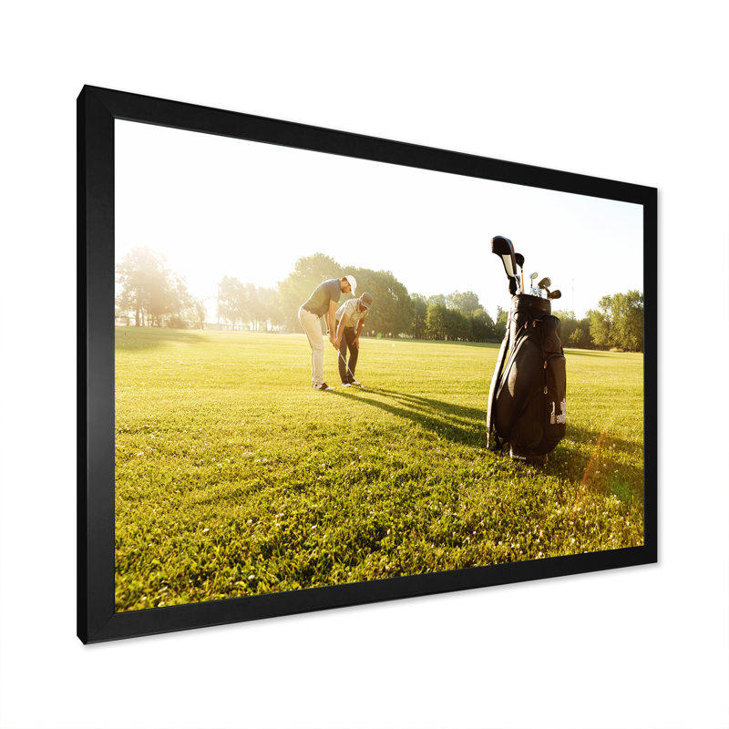 Golf Swing Harmony I - imprimé, H 16 po x l 32 po x P 1 po, Cadre photo noir