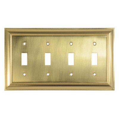 Impressions 4-Gang Toggle Light Switch Wall Plate