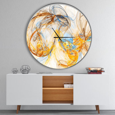 Billowing Smoke Yellow - Modern wall clock
