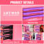 12.6" Stackable 5-Drawer Desktop Storage Cabinet, Pink-Purple 2+3 Layer Desk Organizer for Stationery & Cosmetics