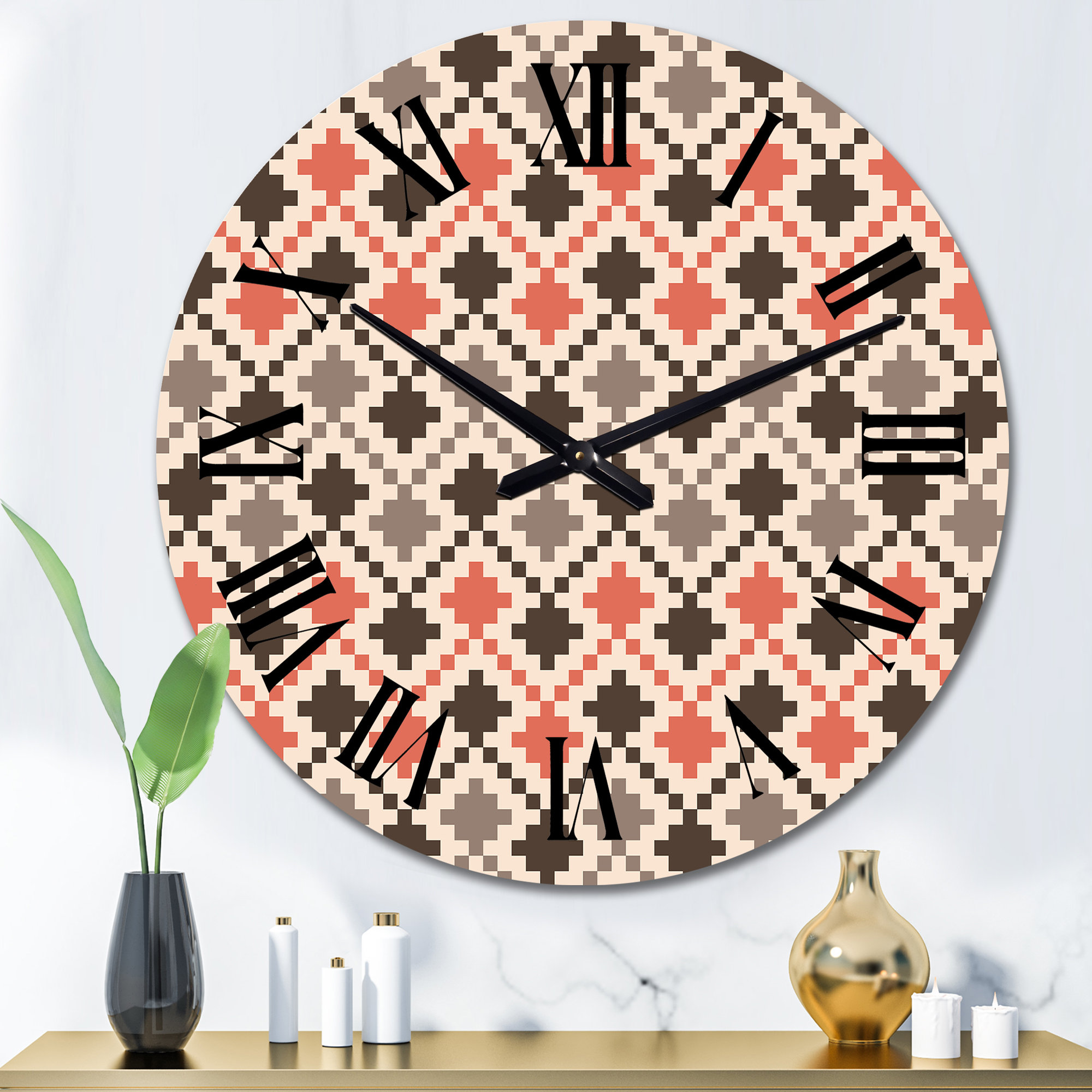 Gallery Detail: East Urban Home Red And Brown Ethnic Geometrics