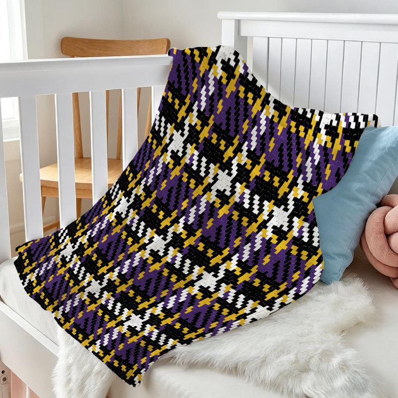 Jeté en molleton noir ultra doux en flanelle, motif bûcheron à imprimé tendance, Jeté 30 po x 40 po