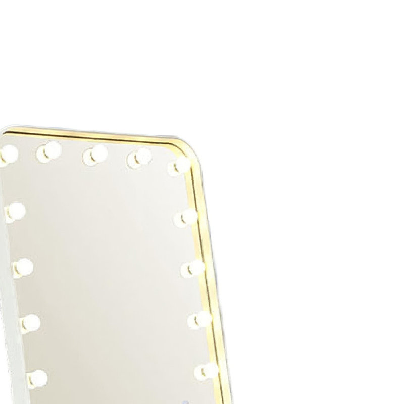 Miroir de plancher à DEL avec contrôle tactile Samie, métal blanc 32 x 71 Samie