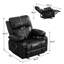 Fauteuil inclinable à bascule pour adultes avec 2 porte-gobelets, port de charge USB doux avec massage manuel et chaleur