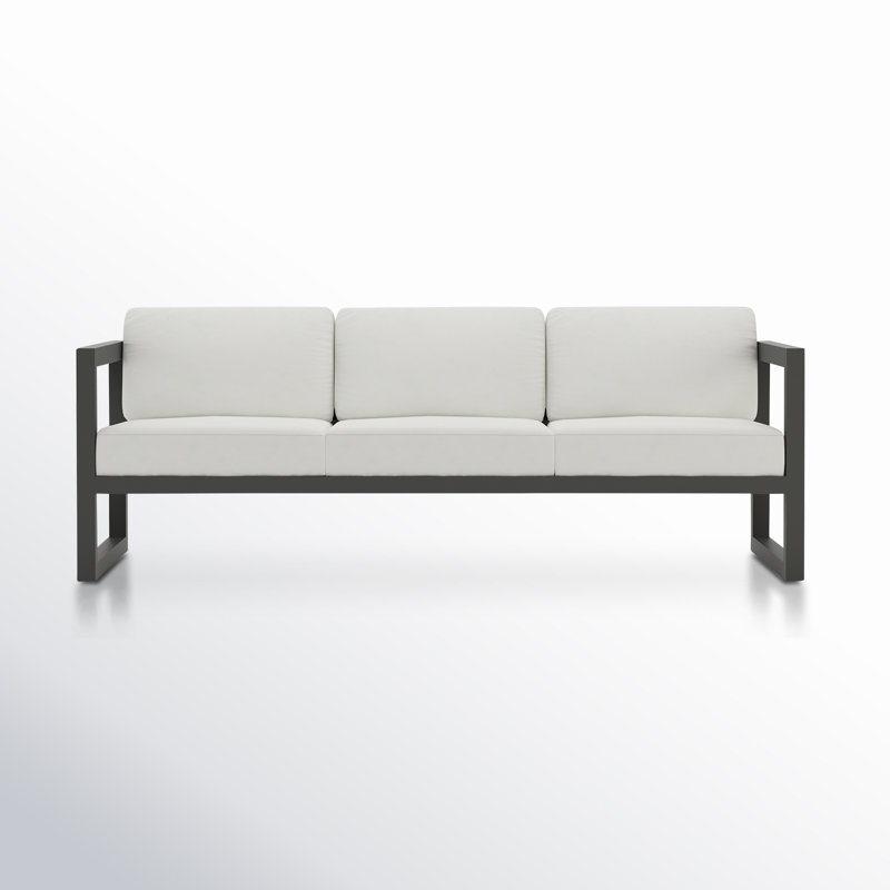 Smith 84" Outdoor Sofa with Sunbrella Cushions, Canvas Natural Sunbrella® Canvas, Slate