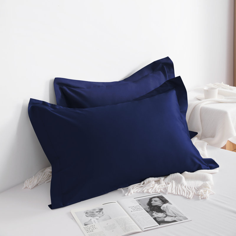 Taie décorative 100% coton , Bleu marine, Euro