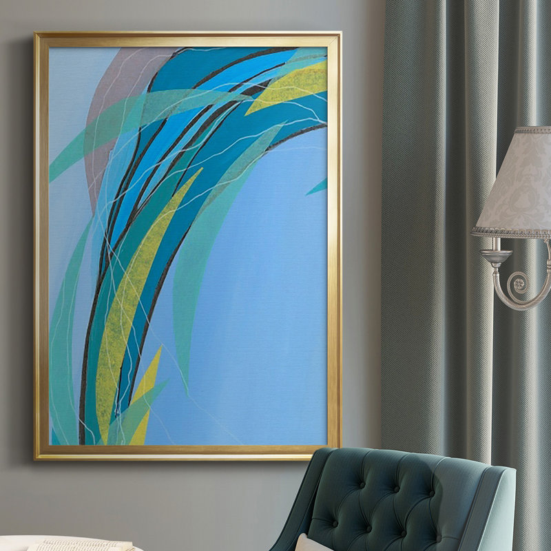 «Circ circulation Flow III», reproduction encadrée de qualité supérieure - prête à être accrochée, Or, H 42,5 po x l 30,5 po