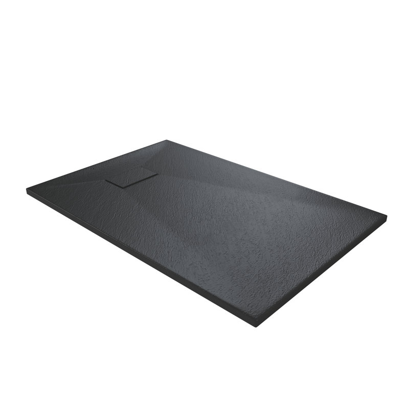 48/60"W x 32/36"D Multiple Sizes Rectangle Low-profile Shower Base, Non-Slip, Reversible Drain, Black