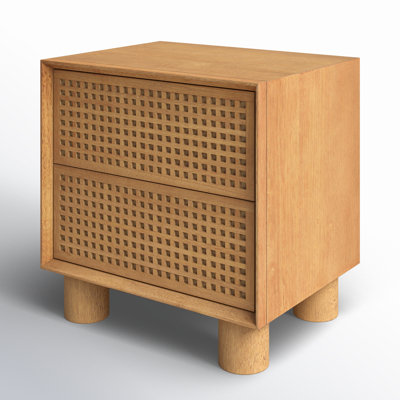 2-Drawer Cross Hatch Nightstand