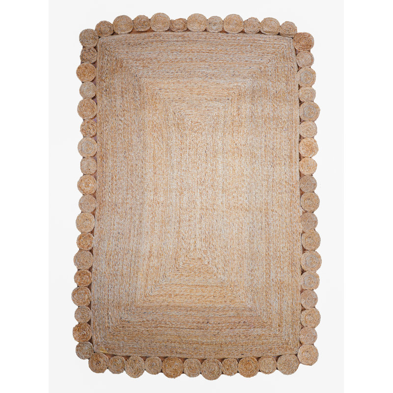 Heller Hand Woven Jute Eco-Friendly Solid Area Rugs - Rectangle, Beige Color, Oriental Design, Low Pile, Natural Fiber, Outdoor Indoor Handmade Area Rugs for Living Room, Bed Room