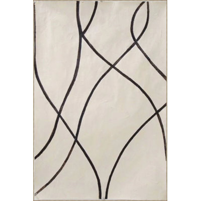 Modern Stripe Patterned Woven Base And Washable Carpet