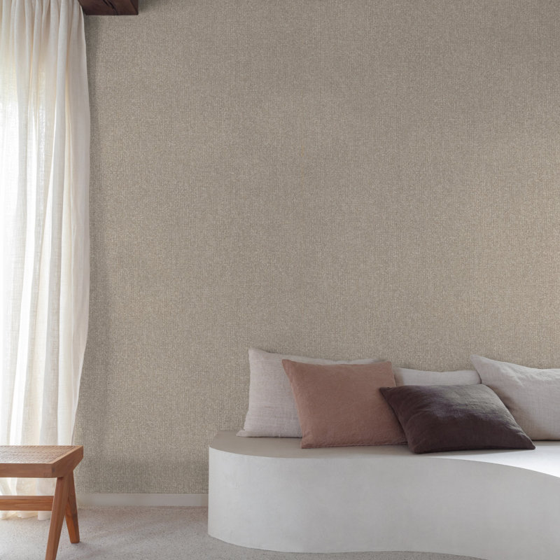 Surfaces Collection Stone Texture Wallpaper Roll, Light Grey