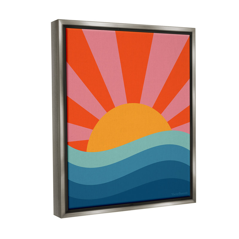 "Sun Rays On Sea" par Carrie Cantwell sur toile, Gris, H 31 po x l 25 po