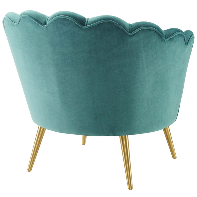 Fauteuil Modway, Tissage uni bleu sarcelle