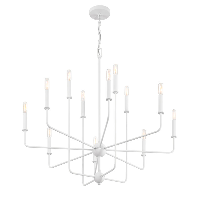 Lustre linéaire à intensité variable 12 lumières Treyvion, Blanc
