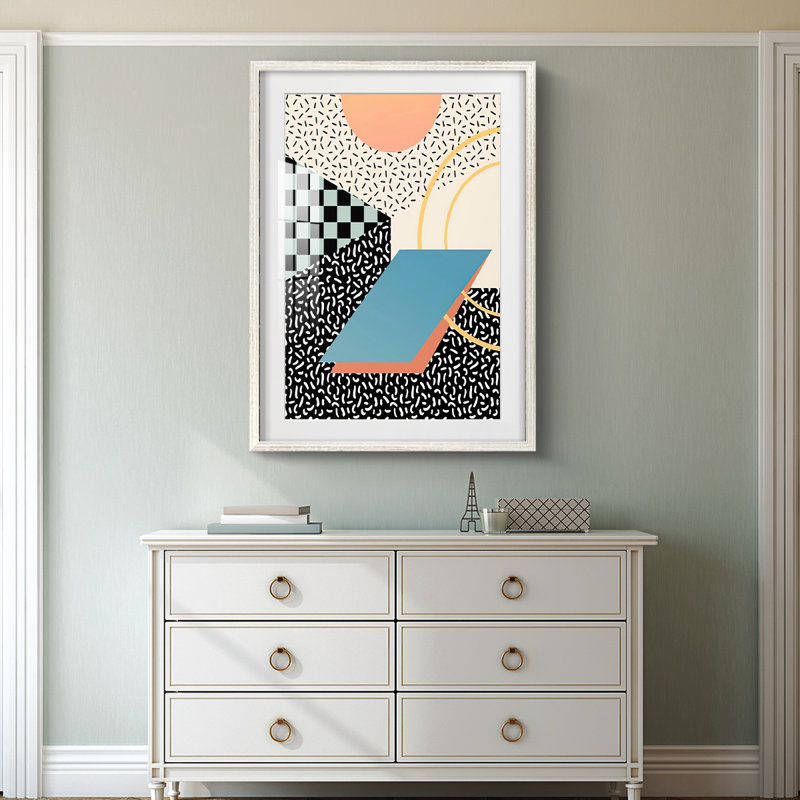 Modern Memphis II - Impression encadrée, H 28,5 po x l 20,5 po, Blanc