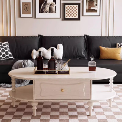 Table basse rétro en bois massif au design haut de gamme