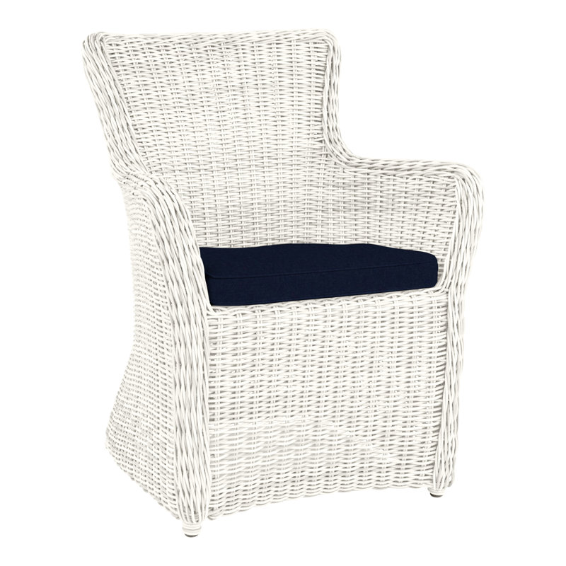 Sag Harbor Patio Dining Chair with Cushion, Perigold Caper Camel, Sag Harbor Classic White