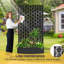Metal Planter Wall with Trellis and Wheels, Mobile Outdoor Elevated Garden Bed, Dual-Purpose for Privacy Decoration and Planting, with Drainage Holes, Perfect for Climbing Plants, Vegetables, and Vining Flowers – A Must-Have for Garden Enthusiasts-2061264654-2061264656