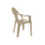 Fauteuil en rotin taupe - 4 pièces