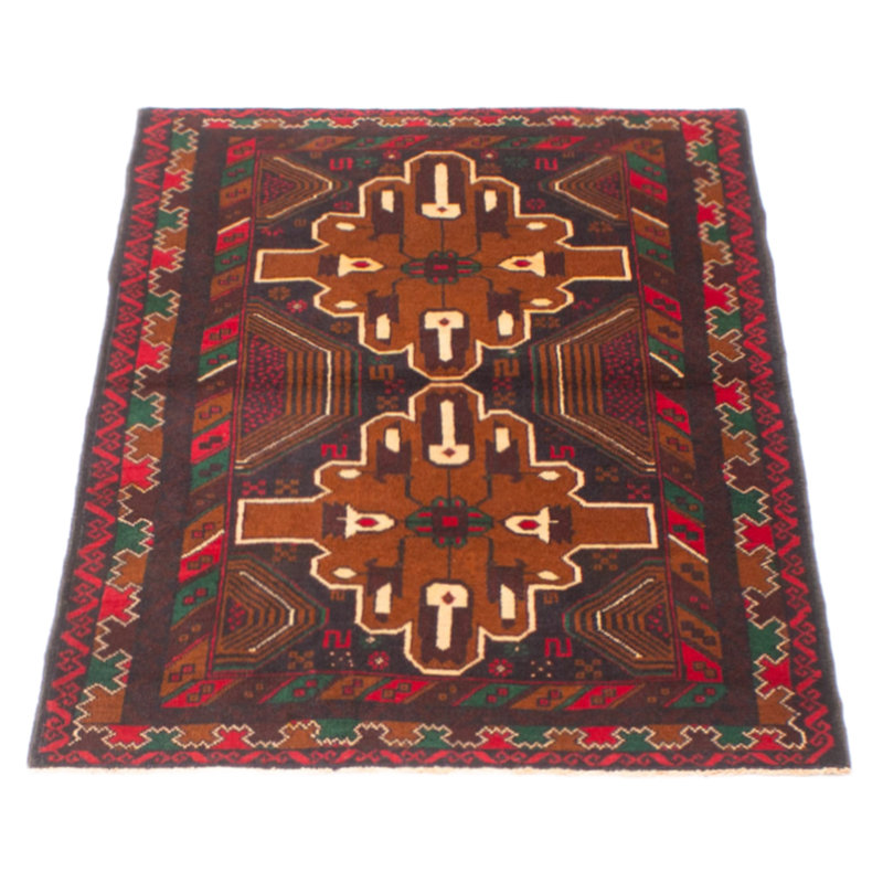 Tapis noir nouvel âge en laine de conception unique 3 pi x 4 pi 8 po One-of-a-Kind