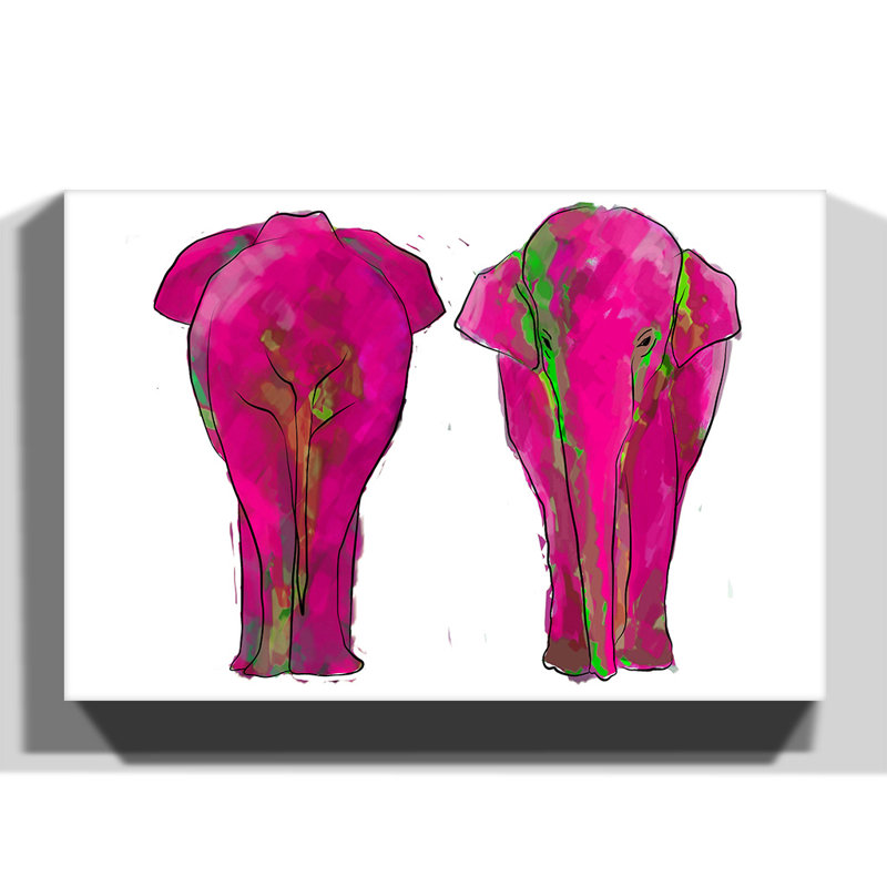 Elephant - Wrapped Canvas Print, 70cm H x 100cm W