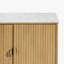 Buffet olive 4 portes, plateau en marbre Carrera