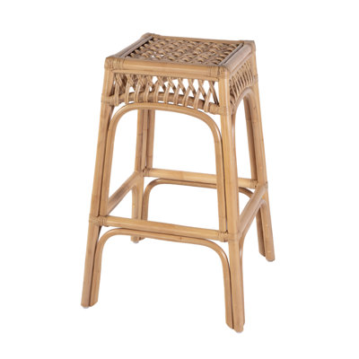 Beachwood 24.75 in. Seat Height Square Rattan Count Stool