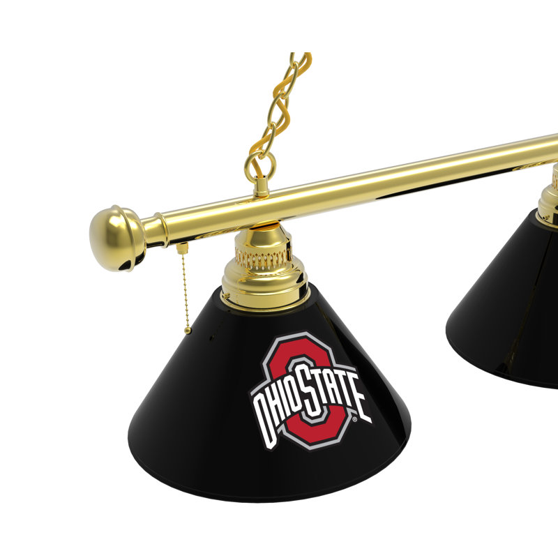 3 - Light Pool Table Lights Pendant, Brass, Ohio State Buckeyes