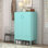 Armoire de rangement en métal, armoire d'appoint à 2 portes, armoire avec tablettes réglables, armoires-vestiaires avec pieds pour le salon, garde-manger, bureau, bleu