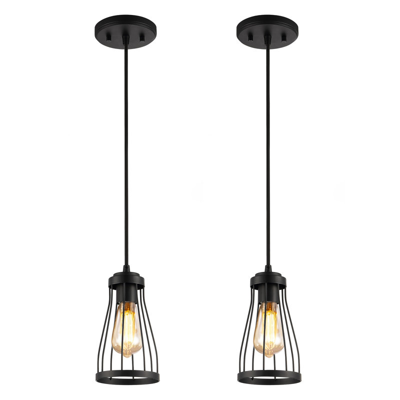 2 - Light Matt Black Bell Pendant