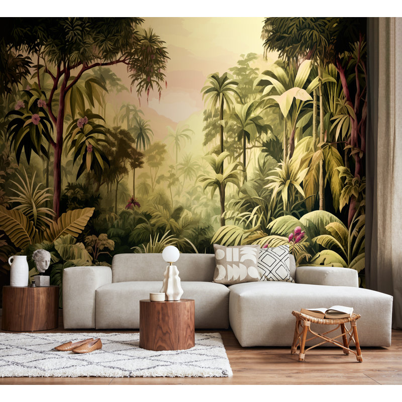 Alpen Home Jungle Trees Matte Roll, 280cm L x 350cm W, Olive Green Matt