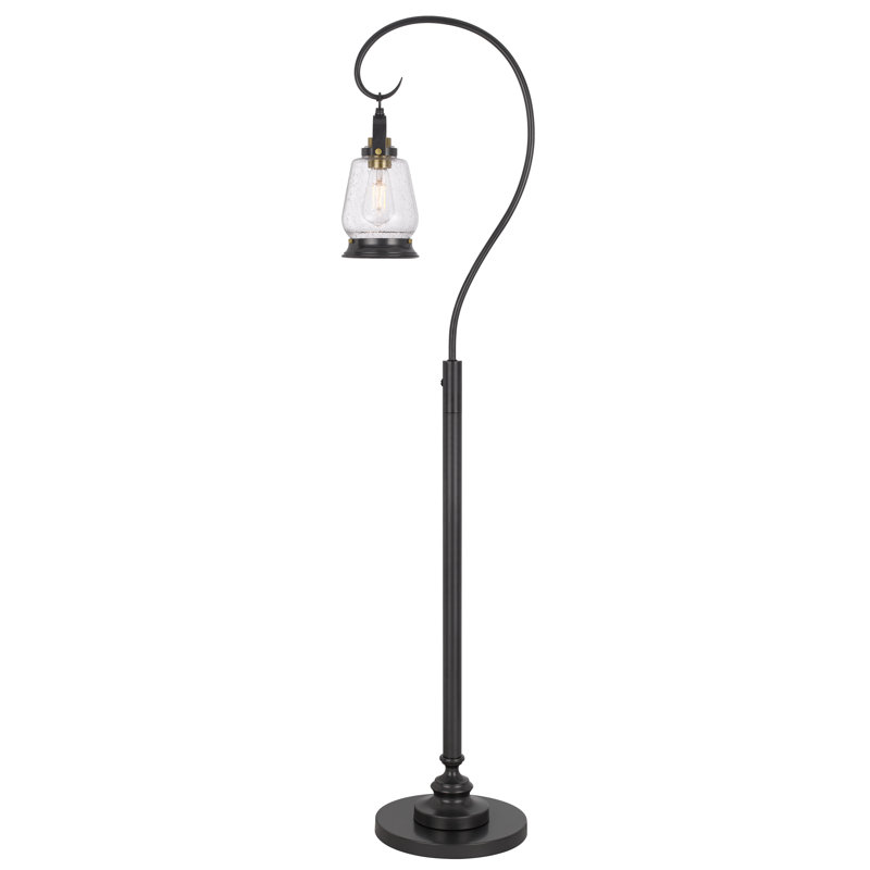 Lampe sur pied 60W Terni avec verre bullé et interrupteur à bascule sur mât