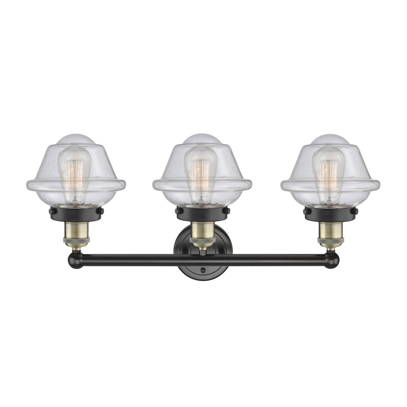 Éclairage pour meuble-lavabo à 3 lumières à intensité variable Grourke, Bullé, Laiton antique noir
