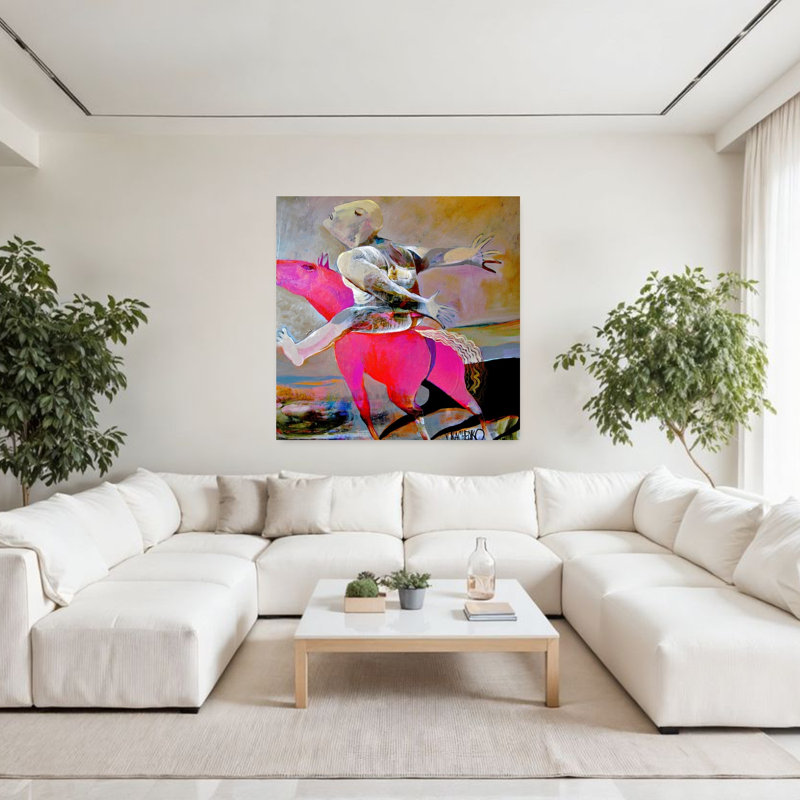 Art mural abstrait cheval surréel abstrait