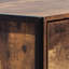 Commode à 4 tiroirs de style industriel, organisateur en bois brun rustique avec structure en acier robuste pour un rangement efficace et une esthétique moderne