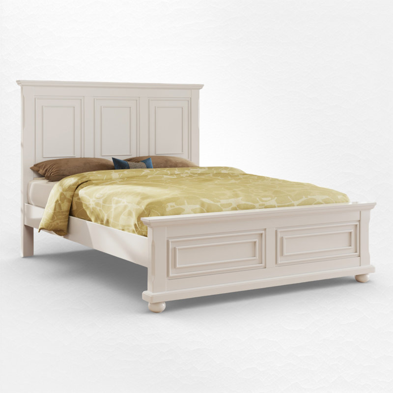 Lit plateforme à panneaux en bois - Support à lattes, grand / très grand, Blanc, Grand