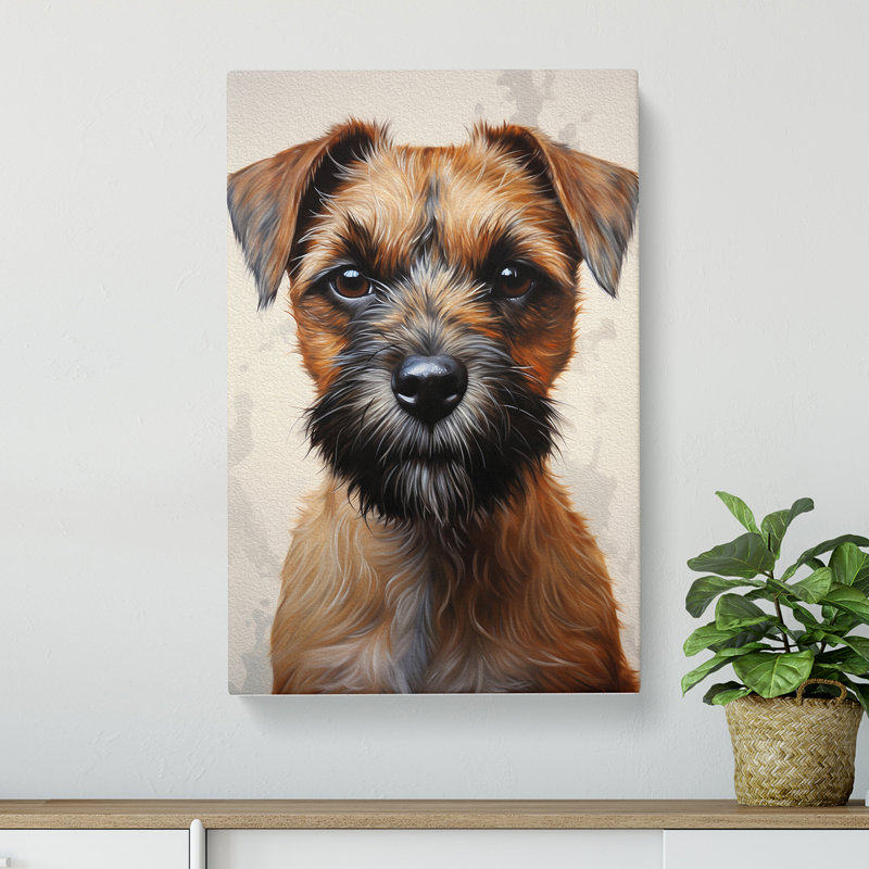 Border Terrier Neo-Plasticism - Print, 76cm H x 50cm W x 3cm D