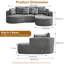 Canapé modulaire courbé en velours côtelé 106 po Chenille, canapé 4 places avec coussins et coussins profonds surdimensionnés, sans assemblage requis-30714503