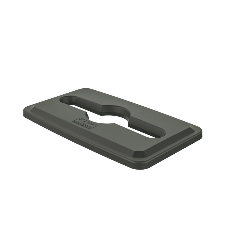 Couvercle de recyclage en résine pour poubelle mince l 11,87 po x P 20,24 po Suncast, Gris