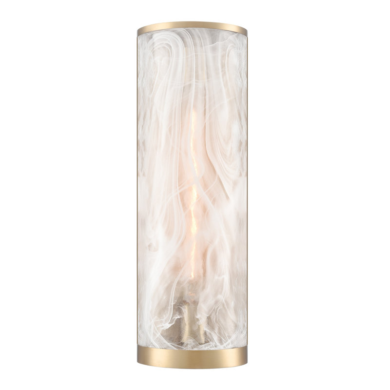 Applique murale 2 lumières Greeley - Abat-jour en verre albâtre blanc de style Murano Wispy, Nickel brossé