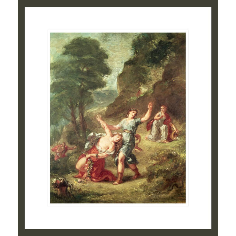 Orphée et Eurydice ressort d'une série des Quatre Saisons par Eugène Delacroix, impression giclée encadrée