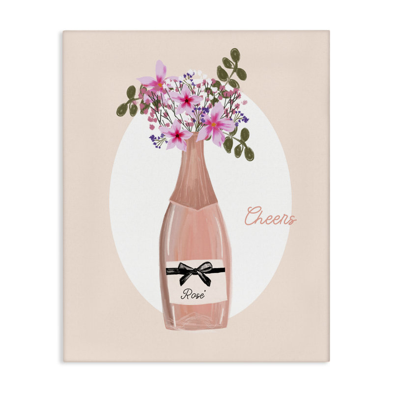Art mural sur toile Cheers Pastel Rosé par Chen Alyesh, H 40 po x l 30 po