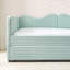 Lit de jour pleine grandeur, lit de jour en tissu d'ameublement Gingham équipé d'un cadre de lit gigogne escamotable et d'une poche de rangement latérale-133233706
