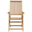 Chaise de jardin pliante en bois massif brun acacia
