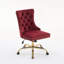 Chaise de bureau moderne en velours avec dossier capitonné, base en métal doré et système de soutien confortable à trois couches.-542646232