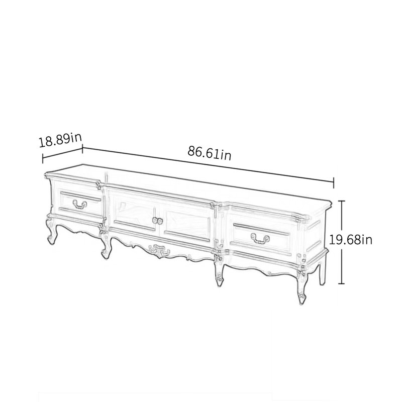 Meuble télé style américain, 86.61"