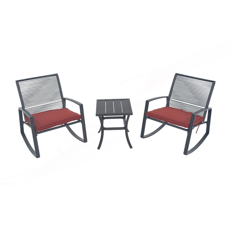 Ensemble de conversation bistro en métal pour 2 personnes, Rouge