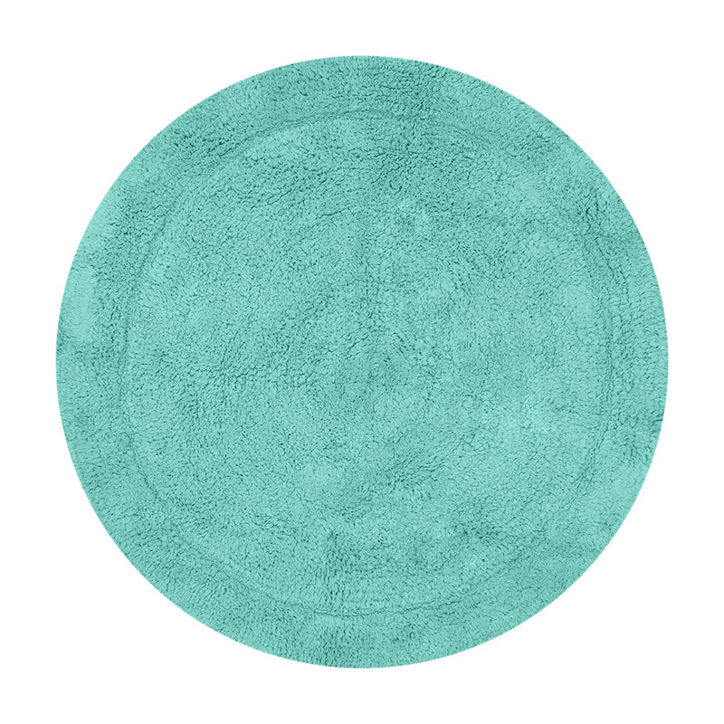 Tapis de salle de bain, Turquoise, Rond 30 po